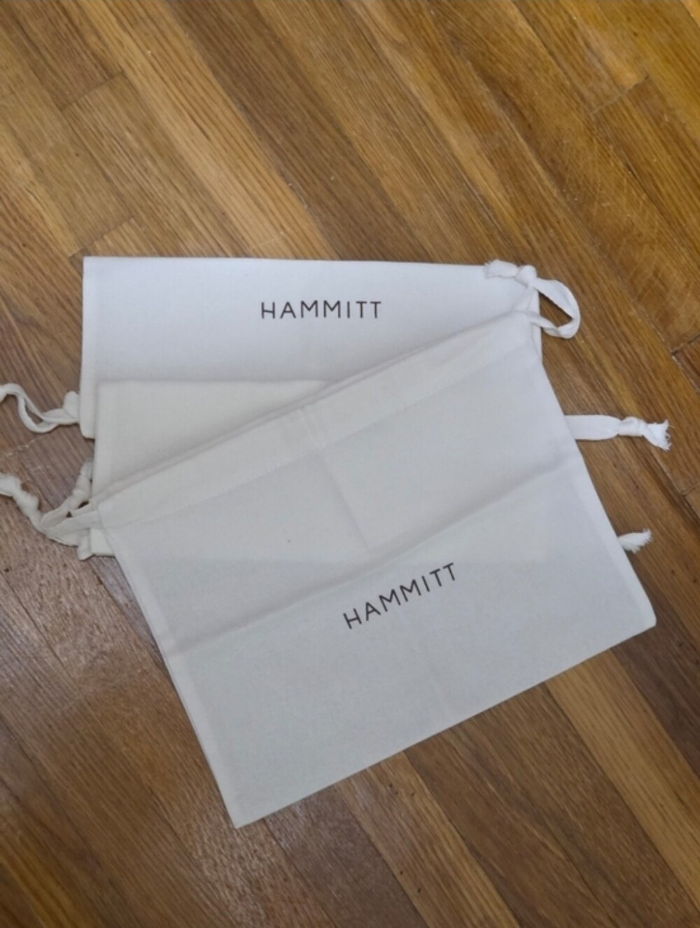 3 Hammitt White Drawstring Dust Bags - Picture 2 of 3